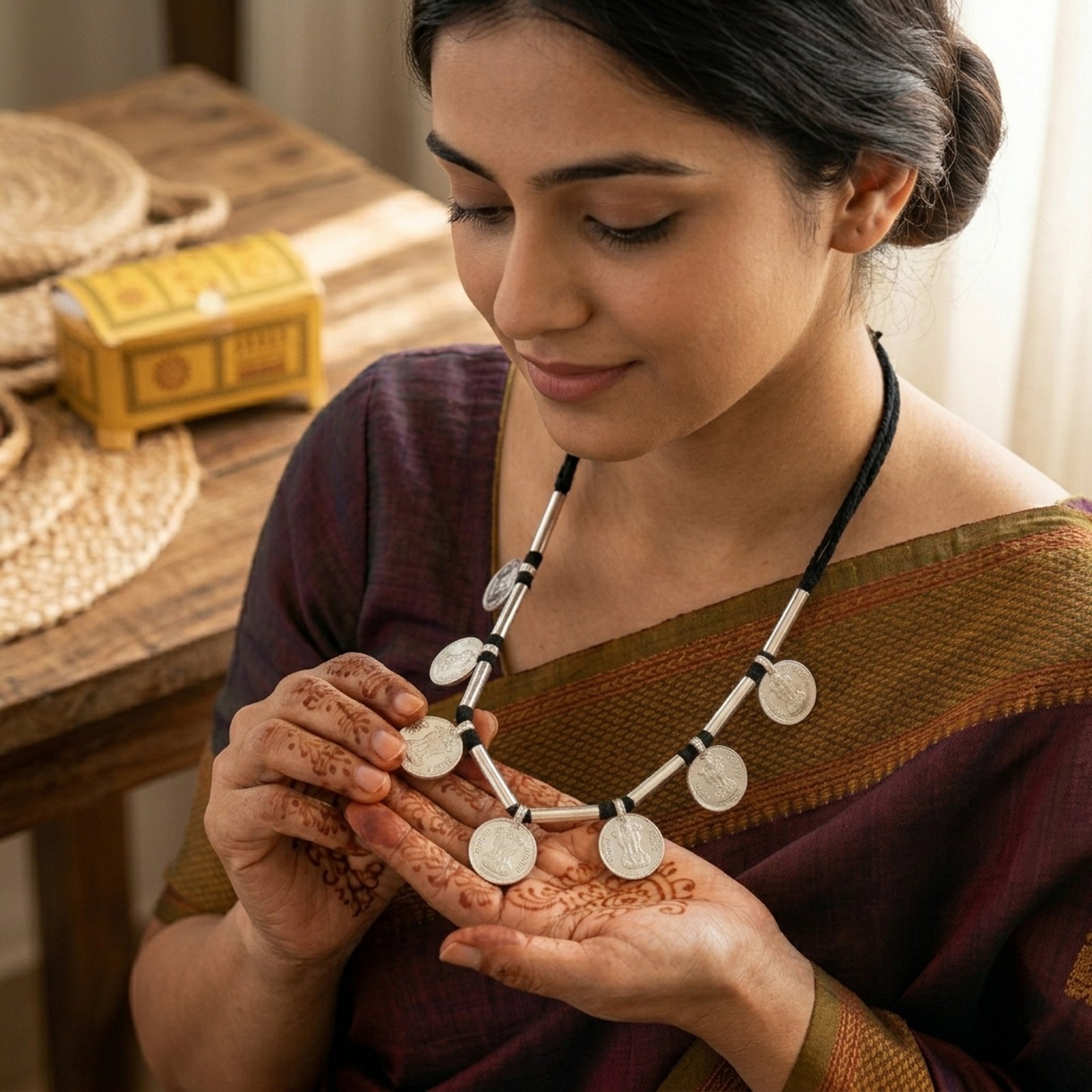 Tribal Rupiya Mala Necklace |Tribal Coin Necklace - Image 6